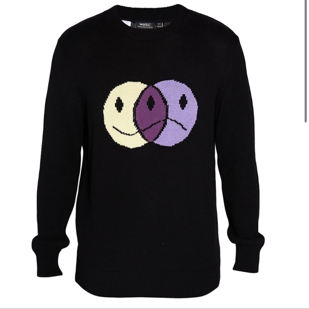 🦖Wesc Leon Funny N Sad Cotton Sweater UNISEX long sleeve SIZE-L-XL